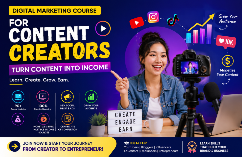 Digital marketing strategies for content creators to grow their audience, digital marketing for content creators